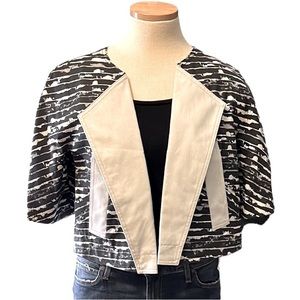 Marc by Marc Jacobs Cropped Print Blazer Jacket, Small